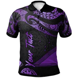 Tokelau Polynesian Custom Personalised Polo Shirt - Poly Tattoo Purple Version