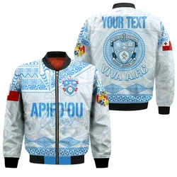 Personalised Tonga Apifoou College Bomber Jacket Viva AFC - White LT7