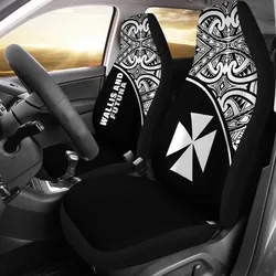 Wallis and Futuna Car Seat Covers - Wallis and Futuna Coat Of Arms Polynesian Tattoo White Curve