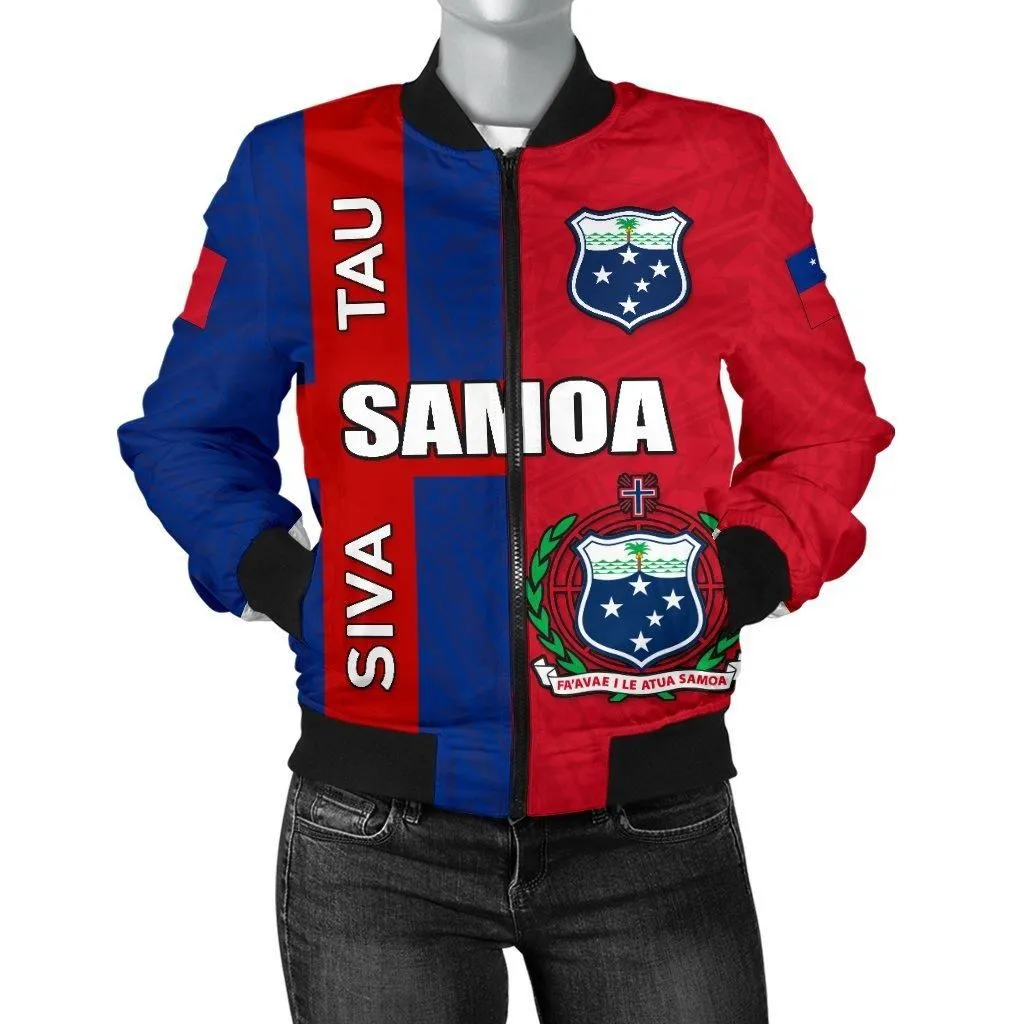 Samoa Rugby Women Bomber Jacket Siva Tau