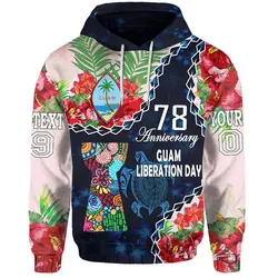(Custom Personalised) Guam Liberation Day Zip Up And Pullover Hoodie Latte Stone Hibiscus Painting LT9