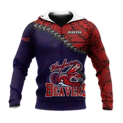 Weyburn Beavers Hoodie Grunge Polynesian Tattoo - CA BASEBALL
