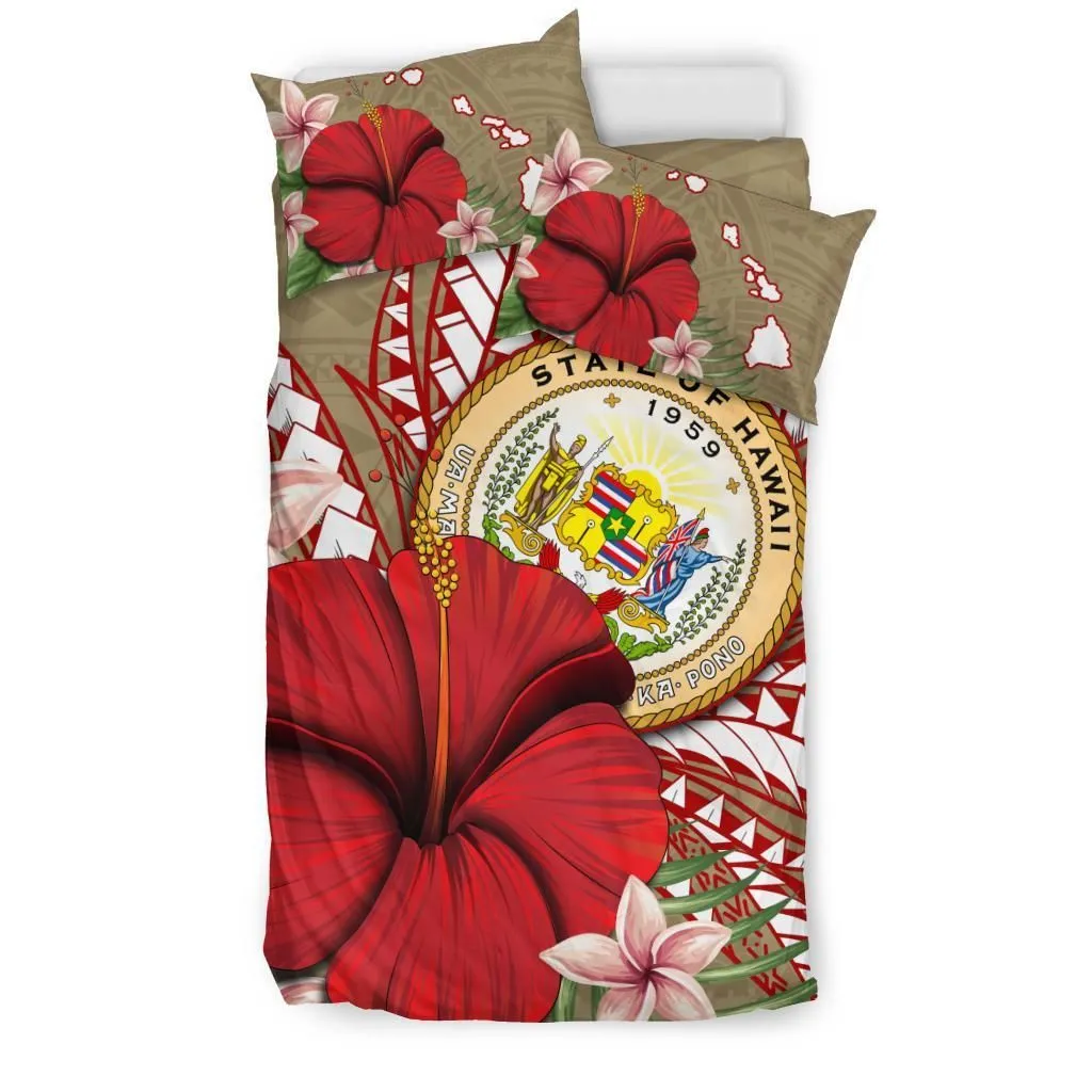 Hawaii Polynesian Coat Of Arm Tropical Bedding Set - AH
