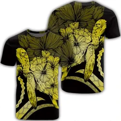 Alohawaii Tee - Hawaiian Hawaii Turtle Hibiscus Polynesian Vintage T-shirt Yellow - AH - J4R