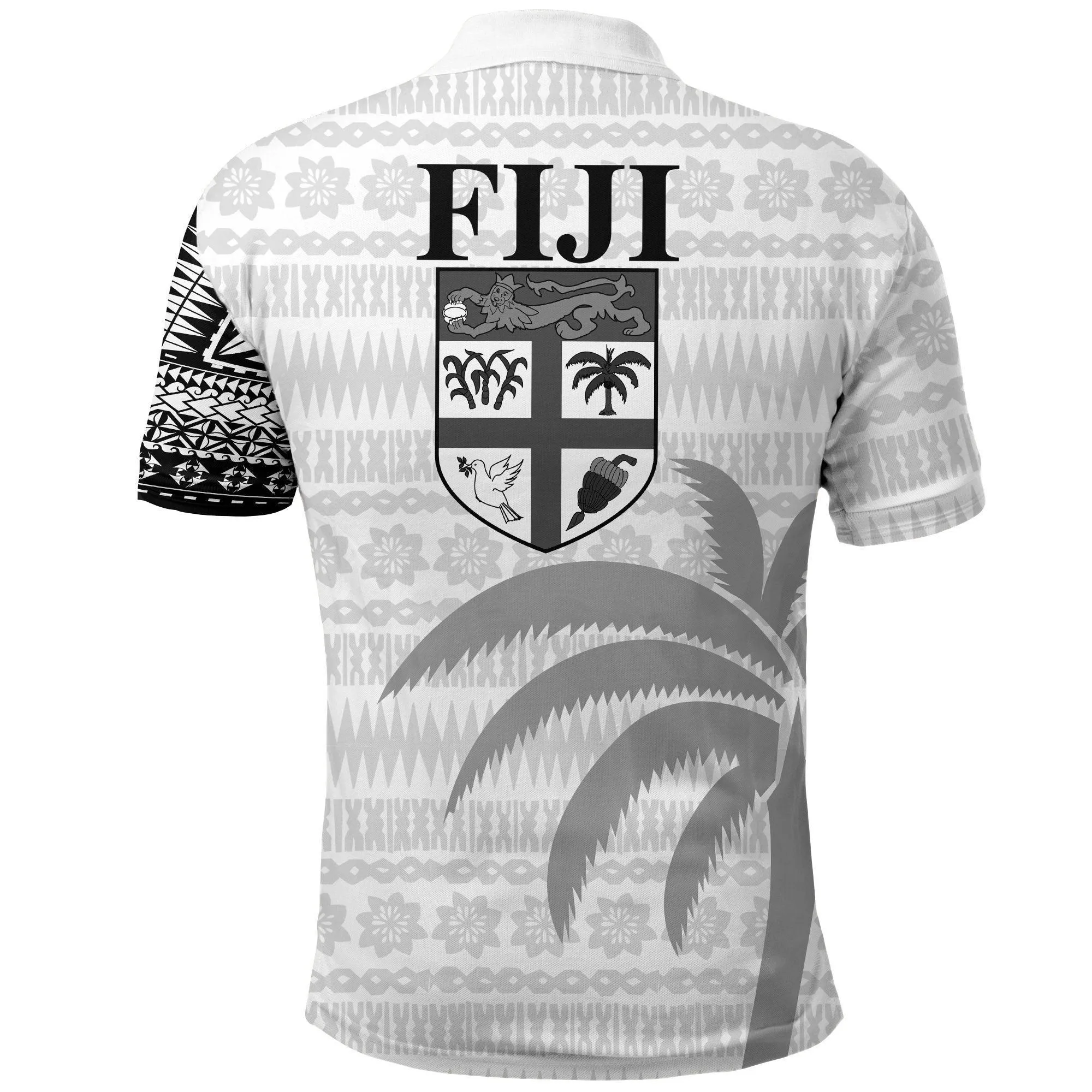 Fiji Tapa Polo Shirt Tattoo Style