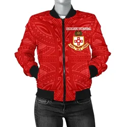 Kolisi Tonga Bomber Jacket For Women Mate Maa Tonga Unique Rugby Style