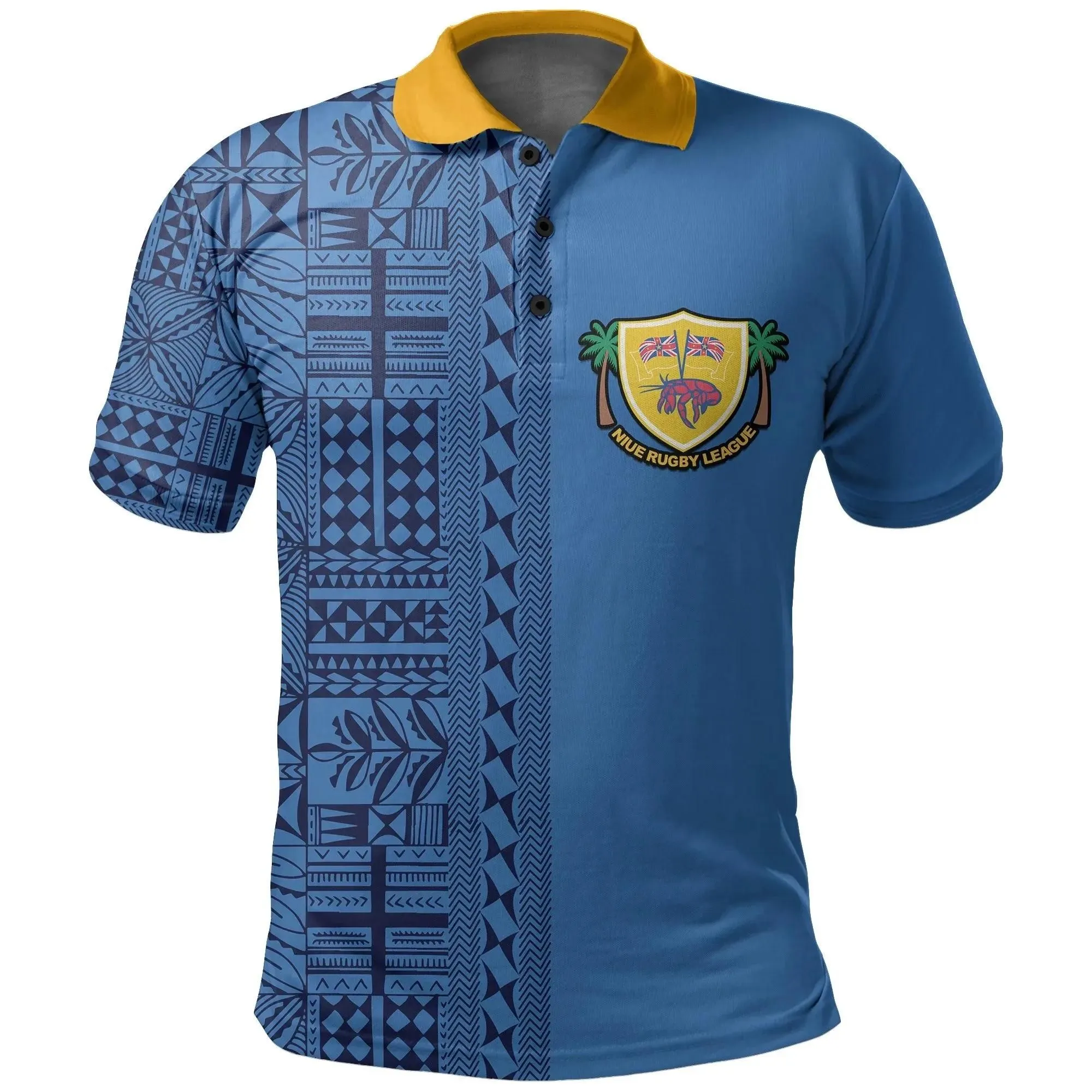 Alohawaii Shirt - Polo Shirt (Custom Personalised)Niue Rugby Niue Hiapo Patterns No.1 A7