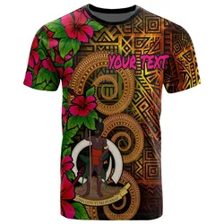 Vanuatu Polynesian Custom Personalised T-Shirt - Hibiscus Vintage - BN12