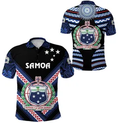 Manu Samoa Rugby Polo Shirt Creative Style - Black