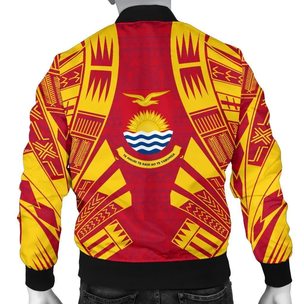 Kiribati Men Bomber Jackets - Polynesian Tattoo Flag