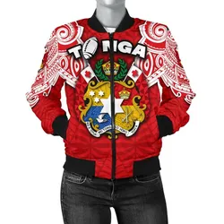 (Custom Personalised) Tonga Rugby Womens Bomber Jacket Royal Style