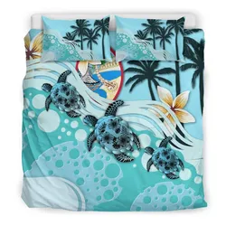 Polynesian Guam Turtle Hibiscus A Bedding Set Camlipq