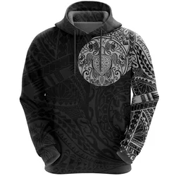 Turtle Tattoo Hoodie Polynesian - Gray A7