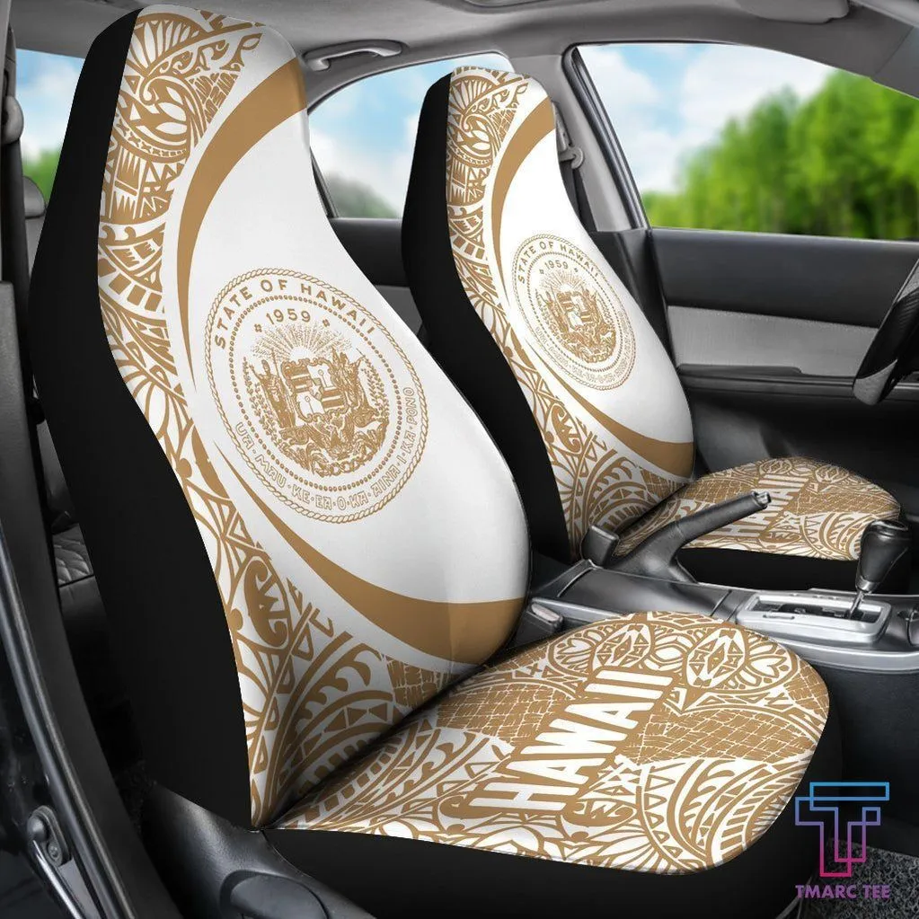 Tmarc Tee Hawaii Coat Of Arm Polynesian Car Seat Covers - Circle Style 06 J1