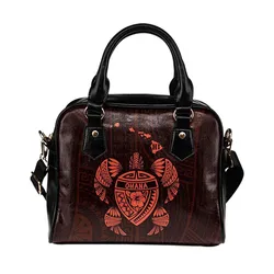 Hawaii Kakau Polynesian Ohana Turtle Map Shoulder Handbag - Orange