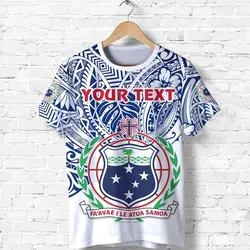 (Custom Personalised) Manu Samoa Rugby T Shirt Simple Style - White