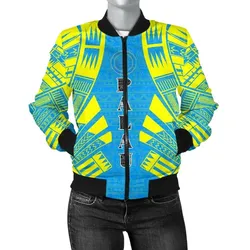 Palau Women Bomber Jacket - Polynesian Tattoo Flag - BN0110