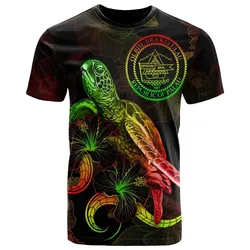 Alohawaii T-Shirt - Tee Palau Polynesian - Turtle With Blooming Hibiscus Reggae - BN22