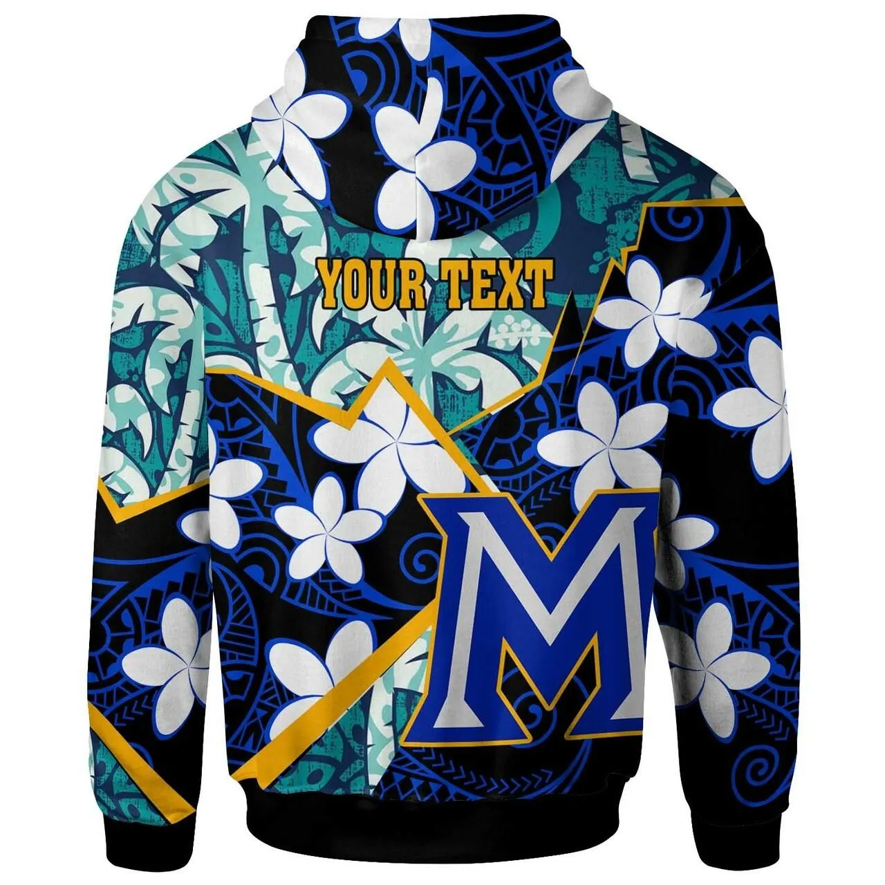 Hawaii Custom Personalised Hoodie - Maui High School Plumeria with Polynesian Pattern LT10