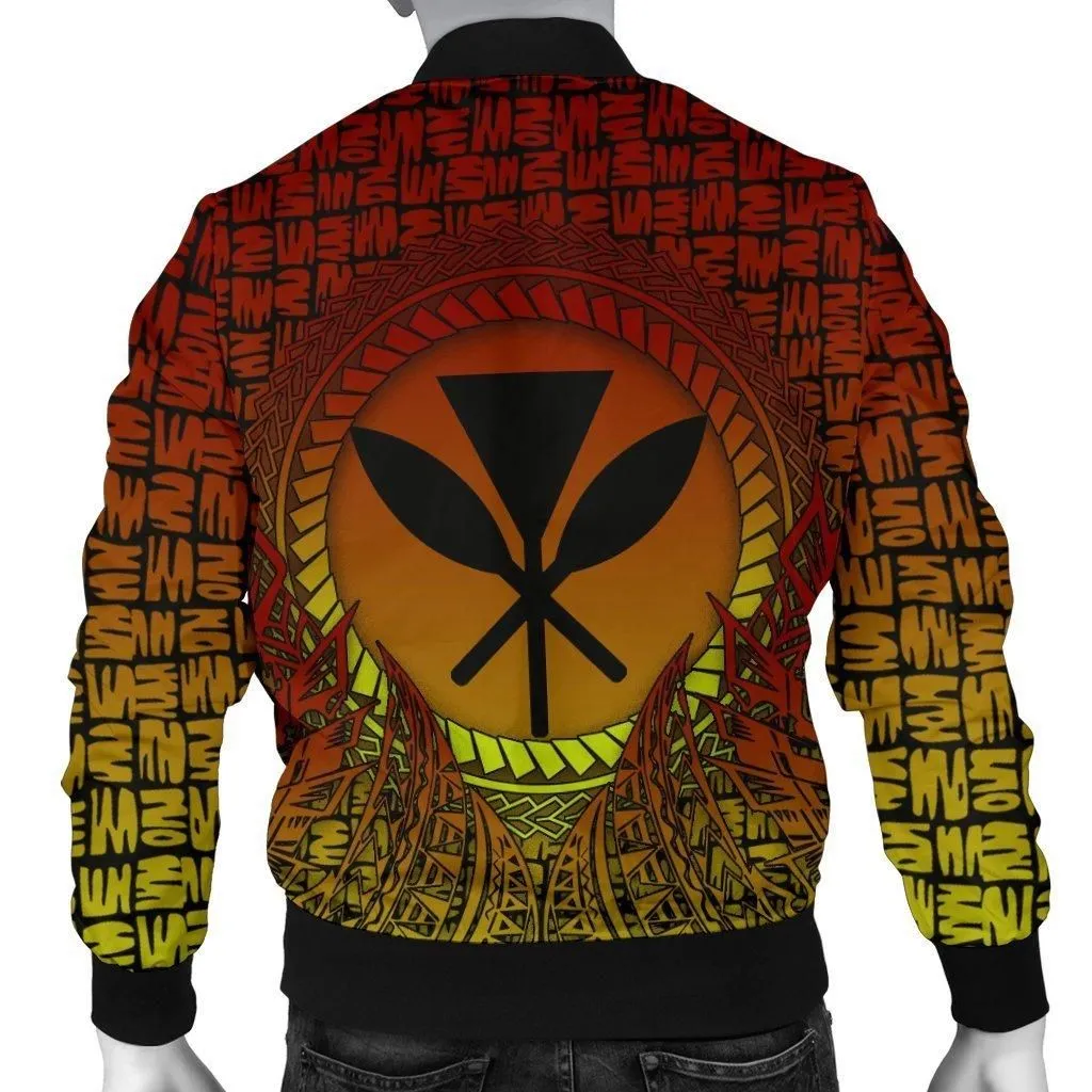 Hawaii Mens Bomber Jacket - Polynesian Circle Pattern