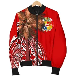 Tonga Mens Bomber Jacket - Polynesian Palm Tree Flag