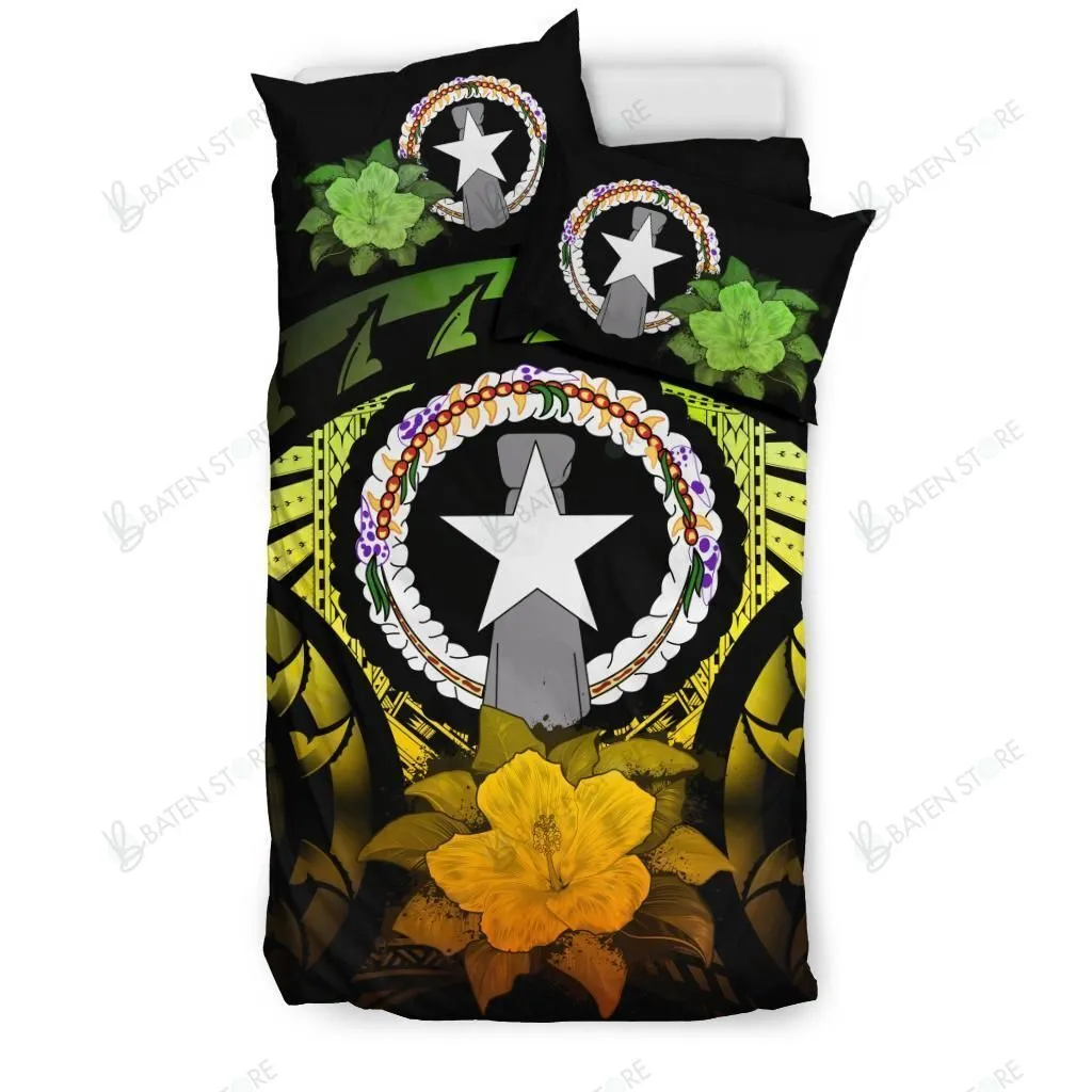 Northern Mariana Islands Reggae Hibiscus Bedding Set Bedroom Decor