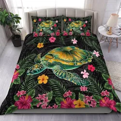Aloha Turtle Hibiscus Tropical Polynesian Bedding Set - Yam - AH