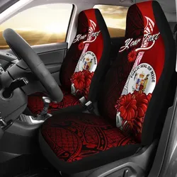 Niue Polynesian Custom Personalised Car Seat Covers - Coat Of Arm With Hibiscus