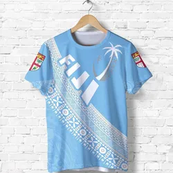 (Custom Personalised) Fiji Rugby T shirt version Style You Win - Blue