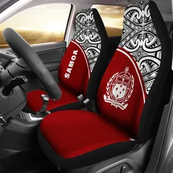 Samoa Car Seat Covers - Samoa Coat Of Arms Polynesian Red Curve