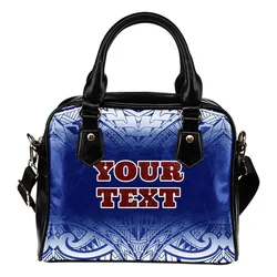 Samoa Custom Personalised Shoulder Handbag- Polynesian Fog Blue