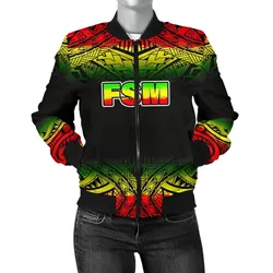 Federated States Of Micronesia Women's Bomber Jacket - Fog Reggae Style - BN09