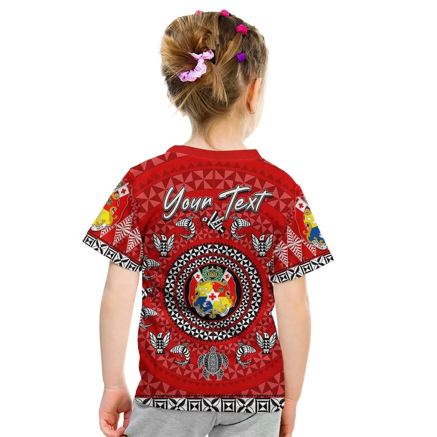 Custom Personalised Mate Maa Tonga Ngatu Fonu Rugby T Shirt KID LT6