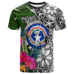 Northern Mariana Islands T-Shirt White - Turtle Plumeria Banana Leaf - BN11