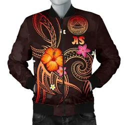 FamilyGater Jacket - Bomber Jacket American Samoa Polynesian - Legend of American Samoa (Red) - BN15