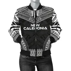 New Caledonia Polynesian Chief Women'S Bomber Jacket - Black Version - Bn10