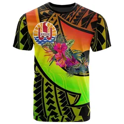 Tahiti T shirt - Polynesian Hook and Hibiscus Raggae