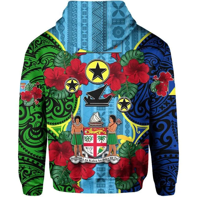Malampa Fiji Day Hibiscus Hoodie Style LT6