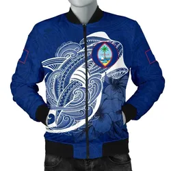 FamilyGater Jacket - Bomber Jacket Guam Shark Coat Of Arms TH4
