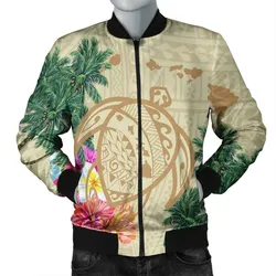 Alohawaii Jacket - Hawaii Kanaka Maoli Polynesian Flowers Turtle Bomber Jacket- AH - J5R
