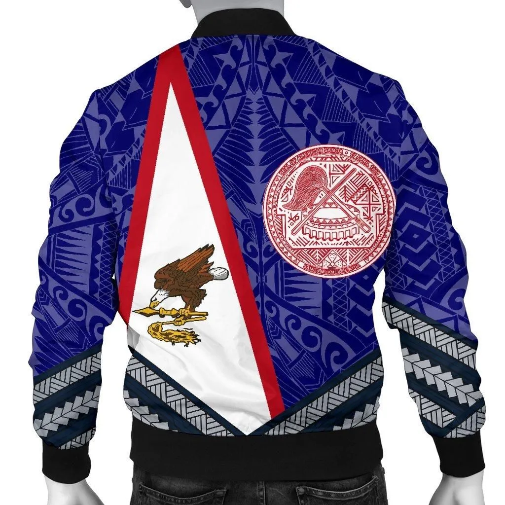 American Samoa Polynesian Mens Bomber Jacket - American Samoa Flag And