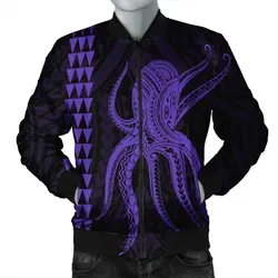 Alohawaii Jacket - Hawaii Octopus KaKau Polynesian Bomber Jacket - Purple - AH - J4R
