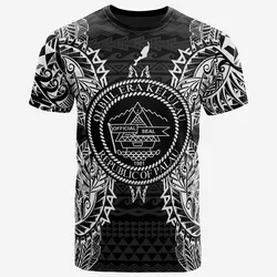 Palau All Palau Seal Map Polynesian Tattoo White Black Unisex 3D T-Shirt All Over Print ONCIK