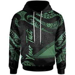Tokelau Polynesian Custom Personalised Hoodie - Poly Tattoo Green Version