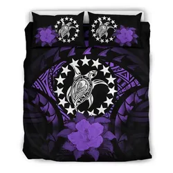 Alohawaii Bedding Set - Cover and Pillow Cases Cook Islands Purple Hibiscus A02