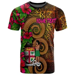 Fiji Polynesian Custom Personalised T-Shirt - Hibiscus Vintage - BN12