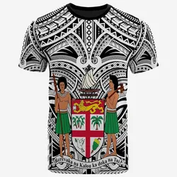 Fiji All Over T-Shirt - Fiji Coat Of Arm (White)