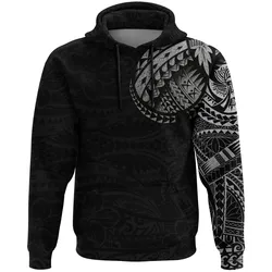 Alohawaii Clothing - Hoodie Polynesian Tattoo Style Silver A7