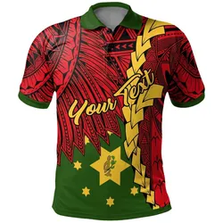 Papua New Guinea Eastern Highlands Province Polynesian Custom Personalised Polo Shirt - Tribal Wave Tattoo