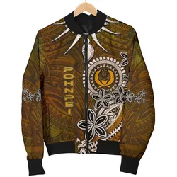 Pohnpei Mens Bomber Jacket - Polynesian Boar Tusk